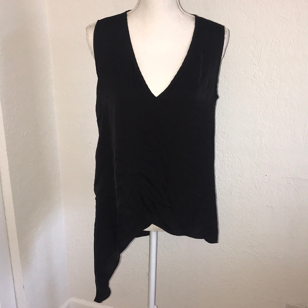 Black sleeveless blouse